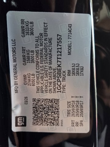 2026 Chevrolet Colorado 2WD Work Truck