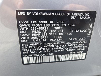 2025 Volkswagen Atlas 2.0T SEL Premium R-Line