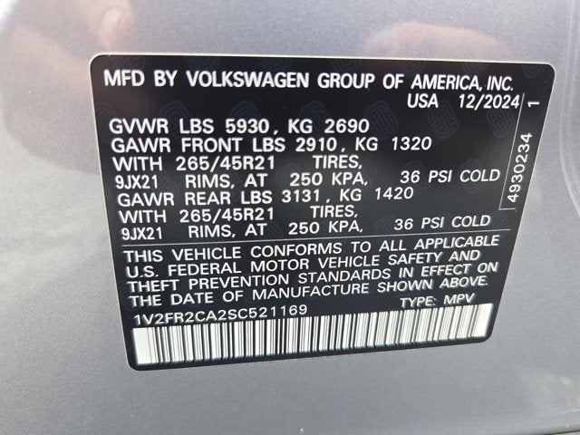 2025 Volkswagen Atlas 2.0T SEL Premium R-Line