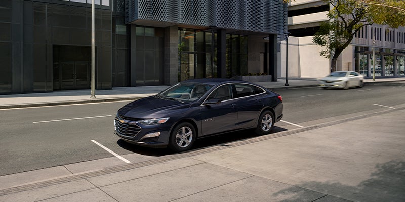 black Chevrolet Malibu side view
